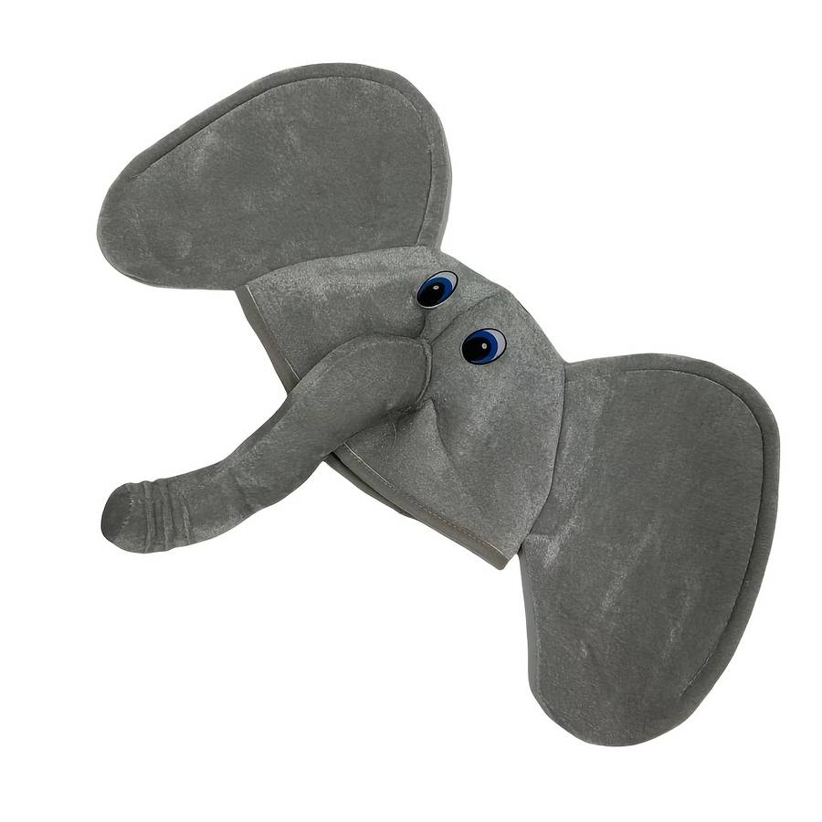 1pc Gray Elephant Hat with Blue Eyes Fun Festive Accessory for Parties Celebrations and Stage