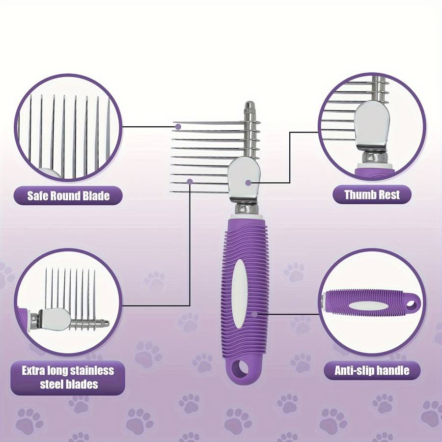 1pc Purple Size Medium Pet Comb