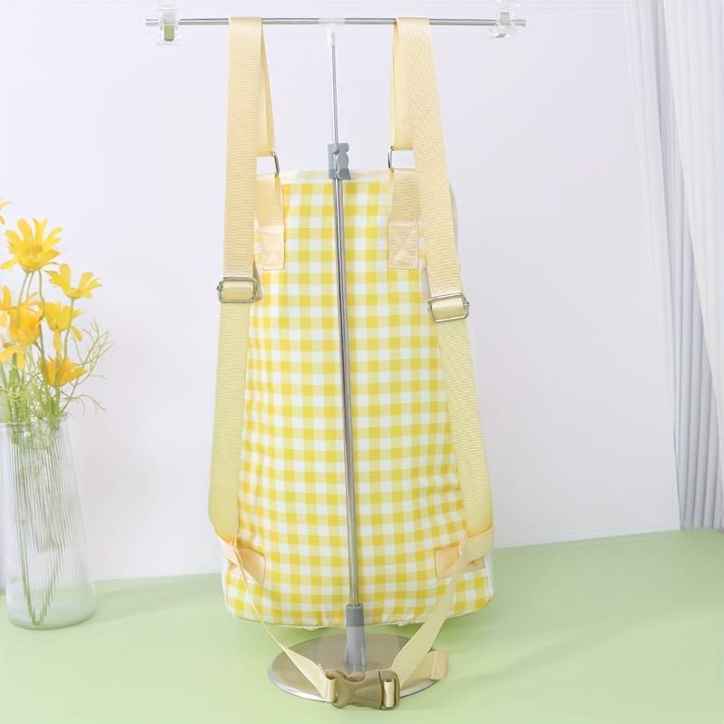 1pc Yellow Plaid M Pet Bag