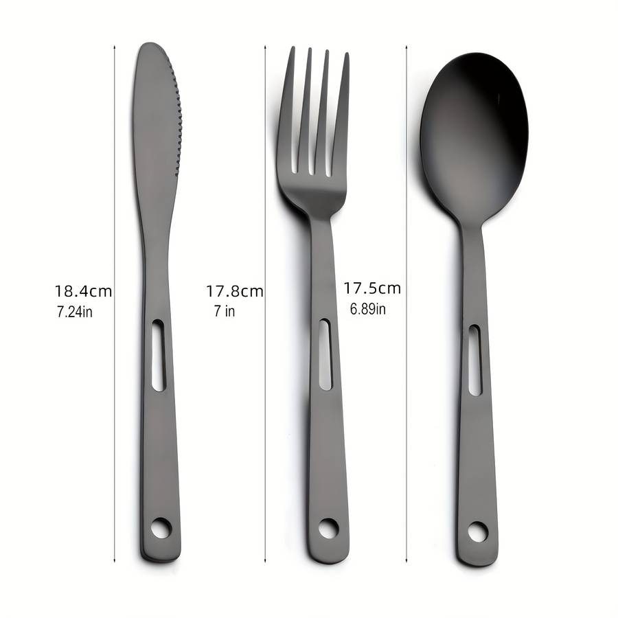 6pcs Stainless Steel Outdoor Camping Cutlery Set Modern Minimalist Design 2 Forks 2 Knives 2