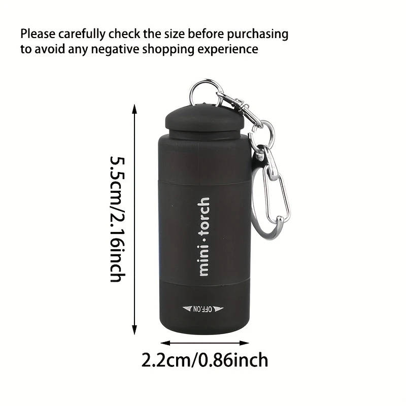 1pc Modern Mini Handheld USB Charging Flashlight Plastic Rotate to Open Adjustable Battery Powered