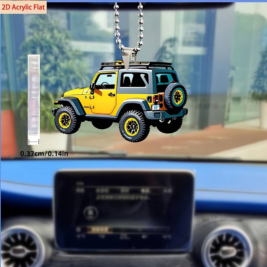 1pc 2D Flat s Surface for Jeep Car Shaped Acrylic Pendant  Surface Suitable for Car Re