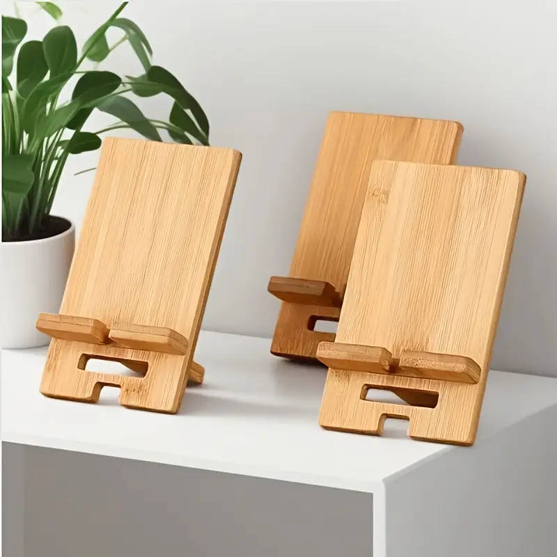 1 x Adjustable Bamboo Phone and Tablet Stand