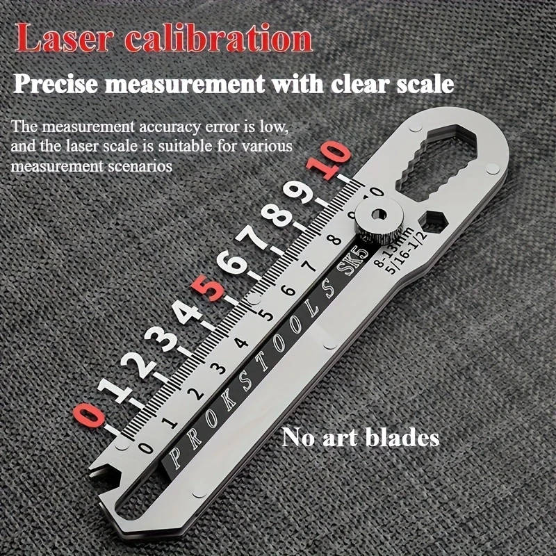 1pc Stainless Steel Precision Art Knife with Retractable Handle 10-in-1 Multifunctional Office Cutti