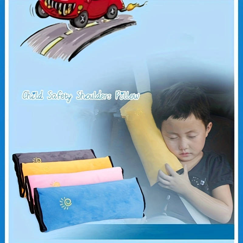1pc Child Safety Seat Shoulder Protector Anti-Pressure Head Neck Pillow Soft Velvet Cushion Car Seat