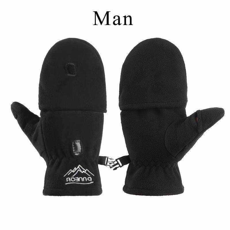 1 Pair Ladies Gray Warm Gloves