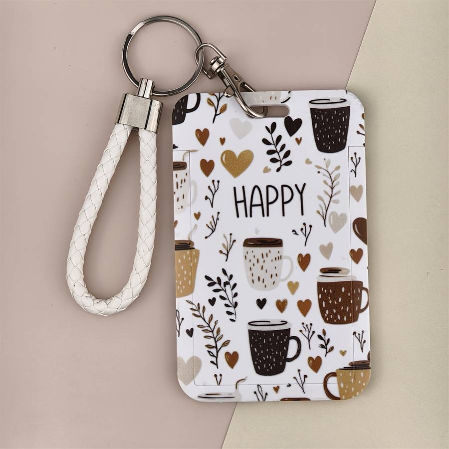 1pc One Pack Coffee Print Series Doctor Nurse Card Holder Bus Card Holder Campus Student ID Card Ho