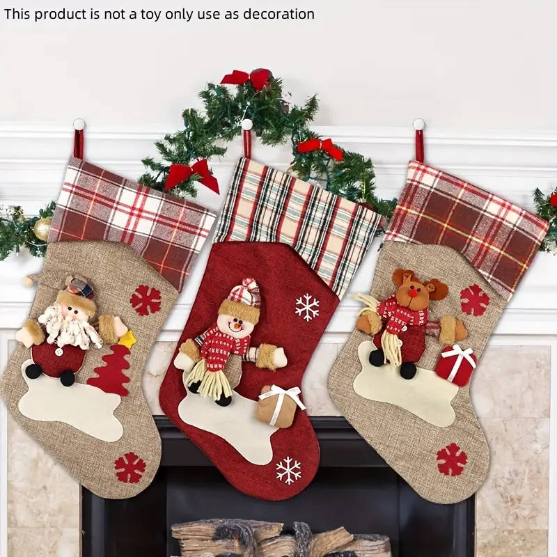 3-Piece Classic Christmas Stocking Set