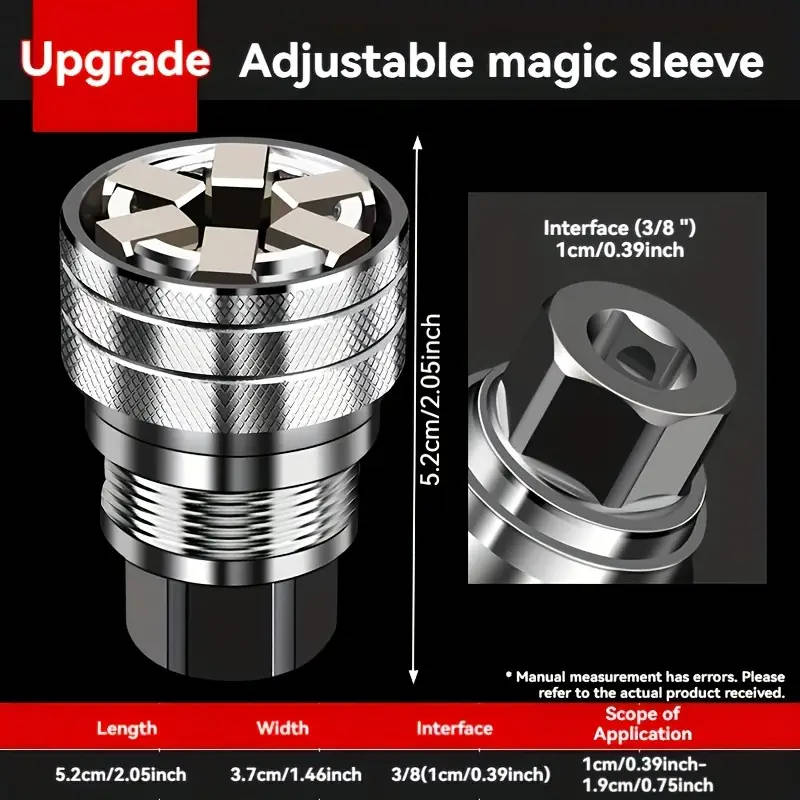 1pc Professional Grade Adjustable Socket Wrench Durable Metal Construction Paint Finish Industrial T