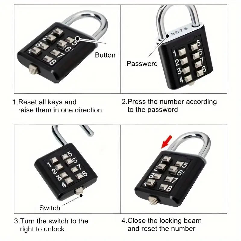 1pc Combination Password Padlock Rotary Dial Secure Code Lock For Suitcase Luggage Drawers Bicycle C
