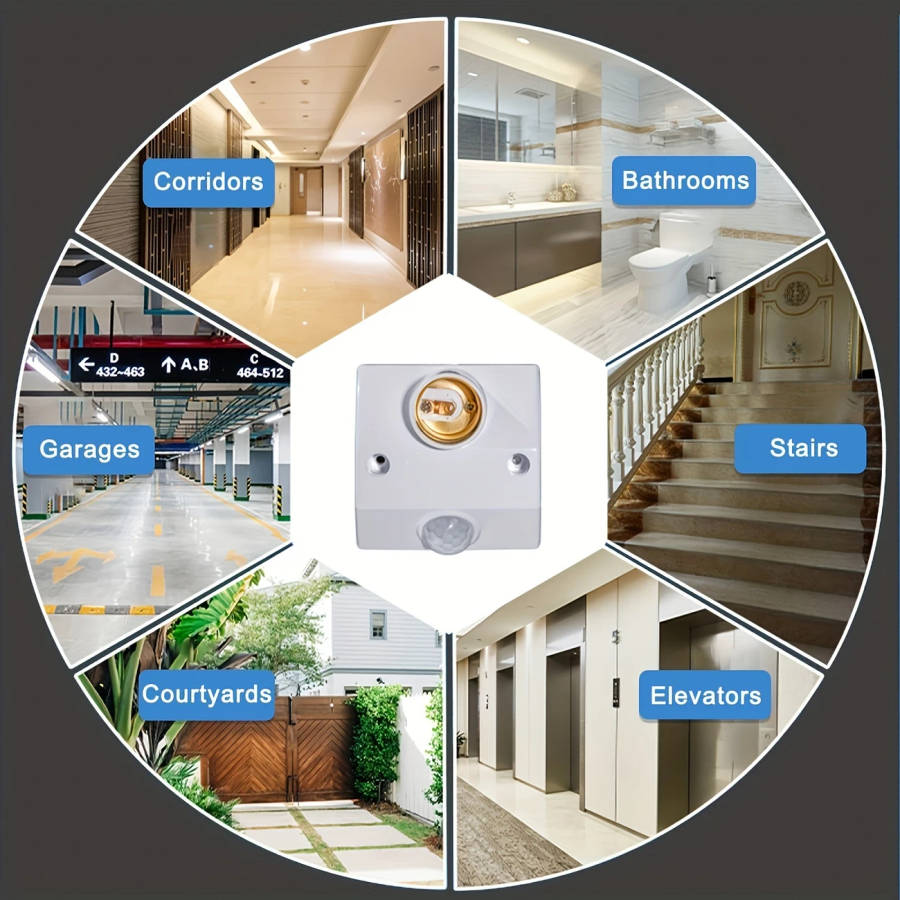 1pc Easy-Install LED Motion Sensor Light Automatic Infrared Human Detection E26 E27 Base Perfect