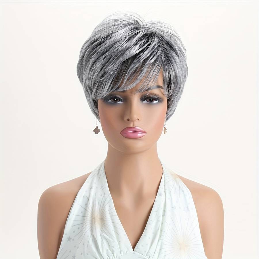 Silvery Gray 25.4cm Fashion Design Wig