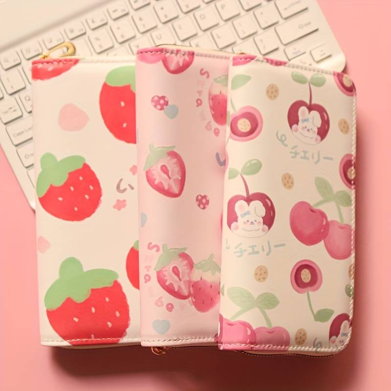 1pc Fruit Pattern Zipper Wallet Large Capacity Multi-Card Slot Lightweight Synthetic Faux Leat