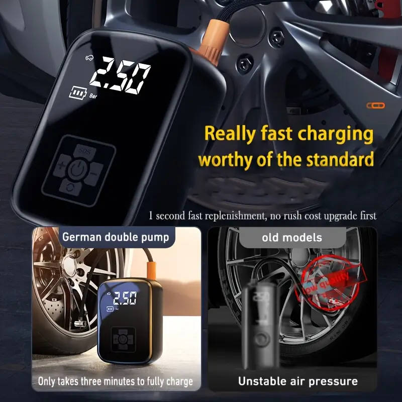 1pc Portable Electrical Car Air Pump Mini Wireless Tire Inflatable Pump Inflator Air Compressor Pump