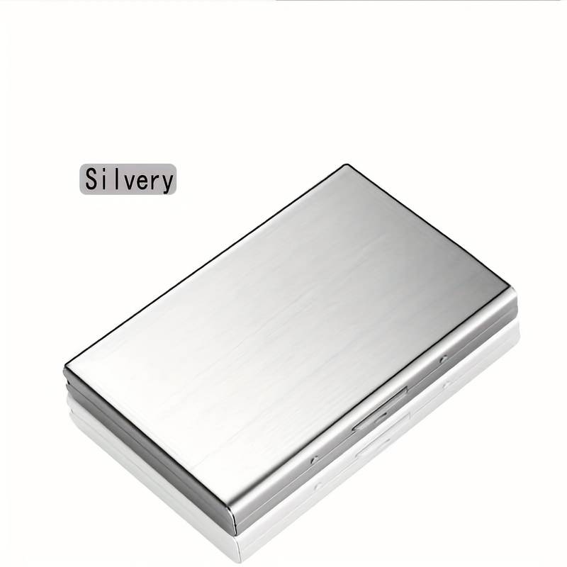 1pc Premium Stainless Steel RFID Blocking Card Holder for Men C Sleek Black Metal Wallet with Multi