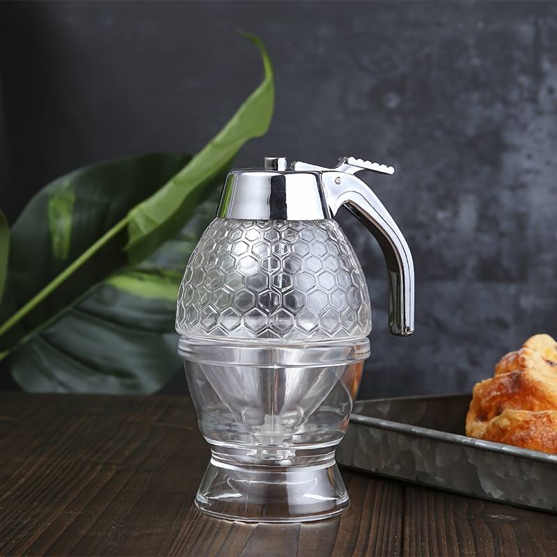 1pc Acrylic Honey Squeeze Bottle Jar Kitchen Crystal Diamond Condiment Bottle Push Type Syrup Bottl