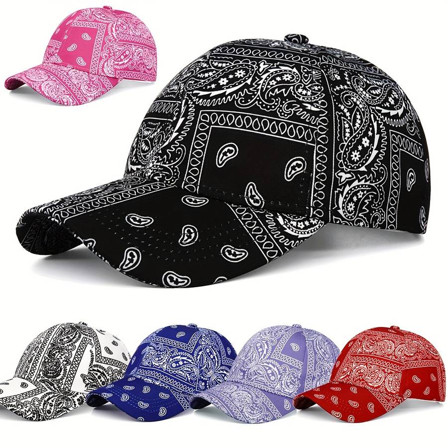1pc Assorted Paisley Print Baseball Caps For Women Adjustable Sun Protection Sports Hats