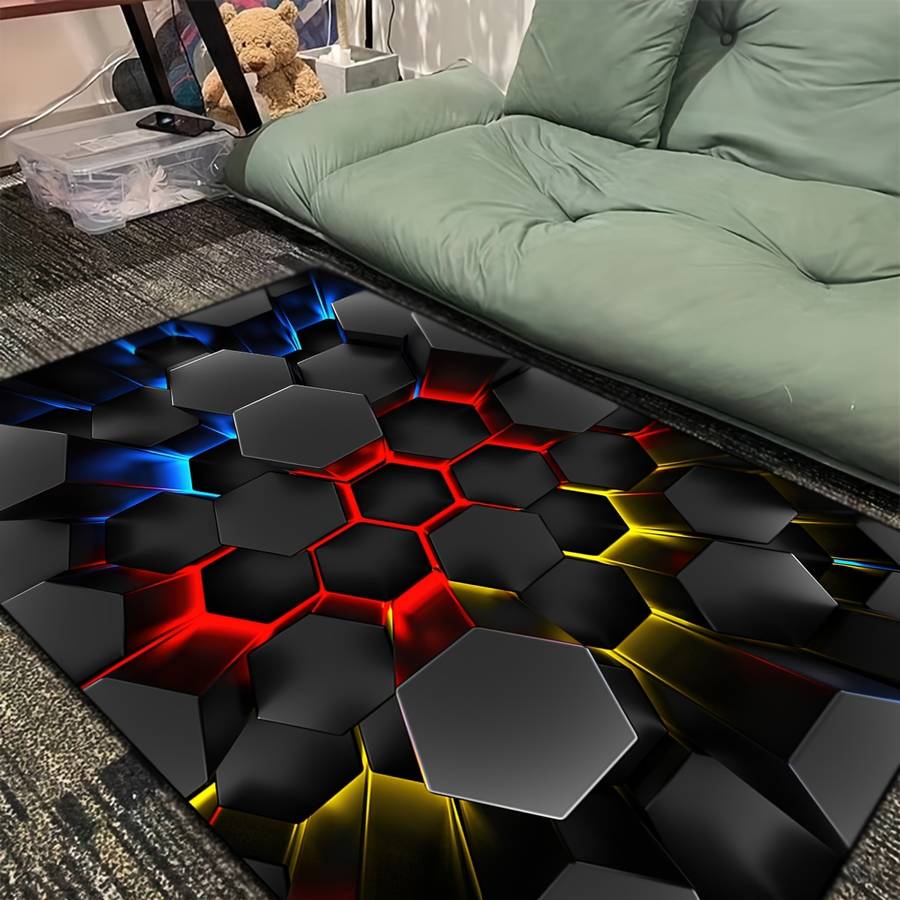 1Pc 120x180cm 47.2x70.8inch Hexagon Floor Mat