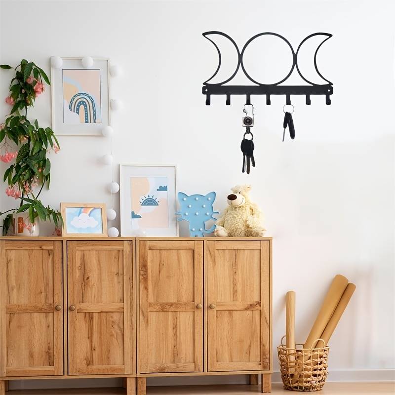 1pc Wall Decoration Hook Sun and Moon Metal Hook Art DecorationKey Hook HolderClothes and Hat