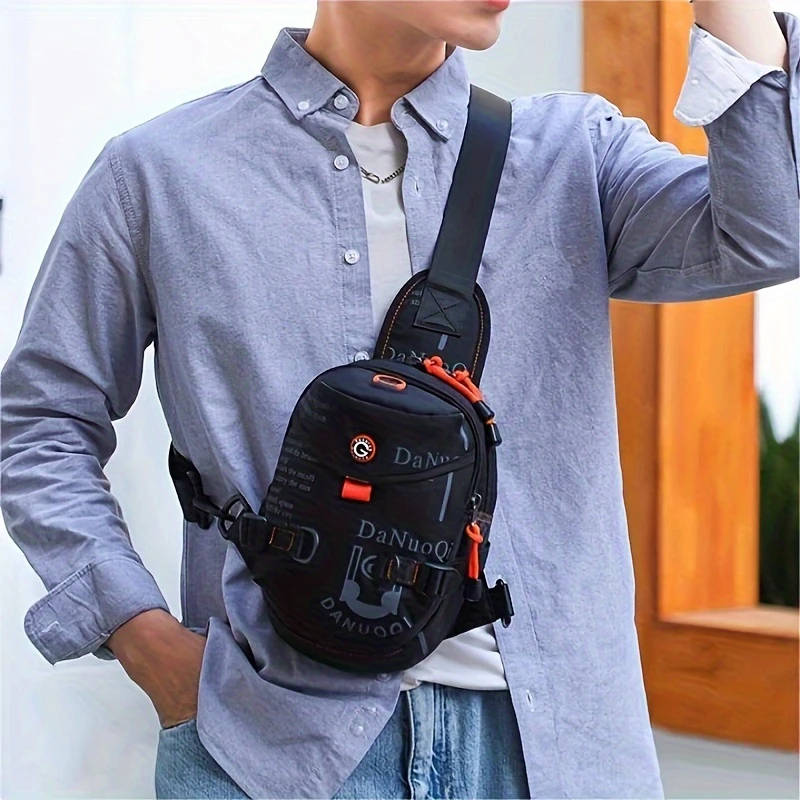 1pc Men's Sports Chest Bag Versatile Sling Backpack for Outdoor Activities Cycling Travel Durable