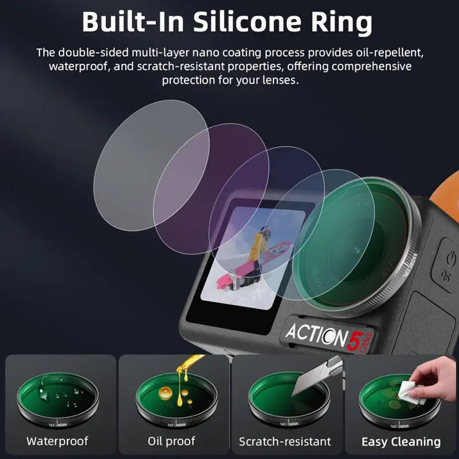 optical glass camera filter set for 3 4 uv protection cpl polarizer nd reducer waterproof scratch resistant multi layer coating details 2
