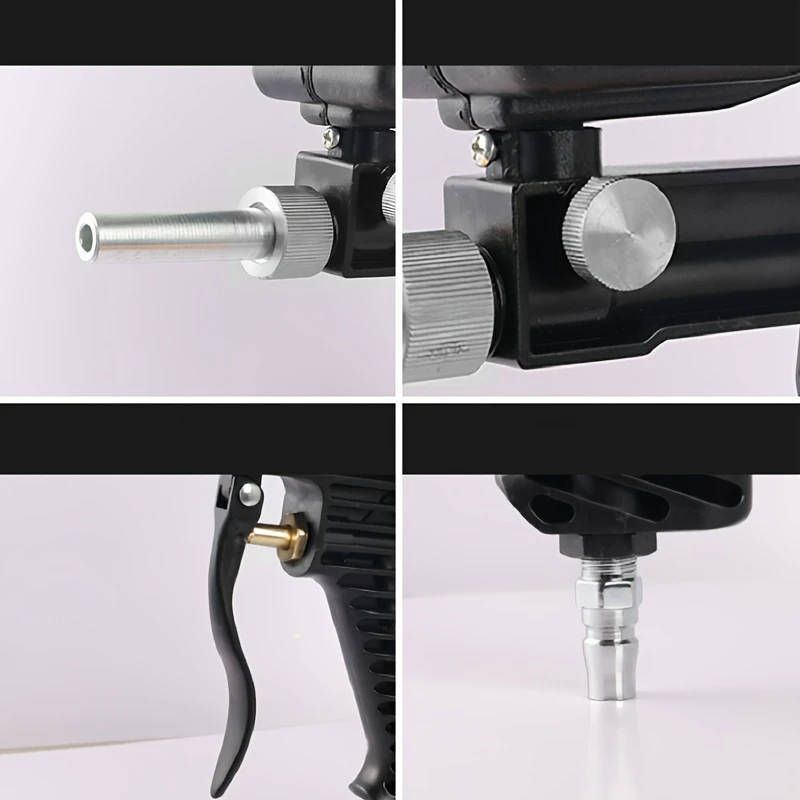 1pc Air Compressor Sandblasting Gun Kit Handheld Sandblaster Suitable for Metal Wood and Glass Porta