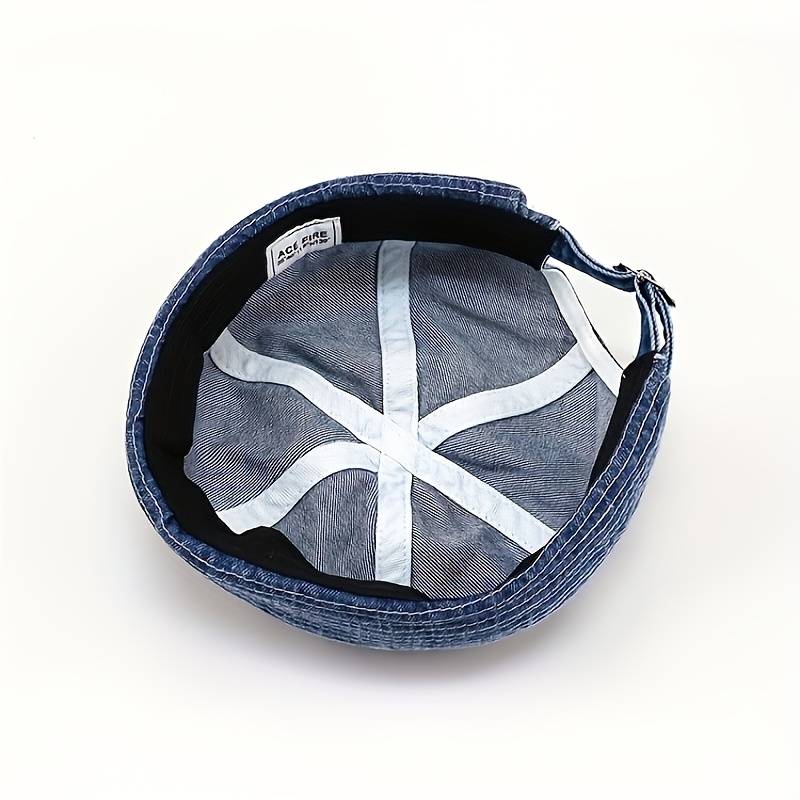 1pc European And American Trendy Brands Washed Denim Street Style Bucket Hats for Both Men And Wome