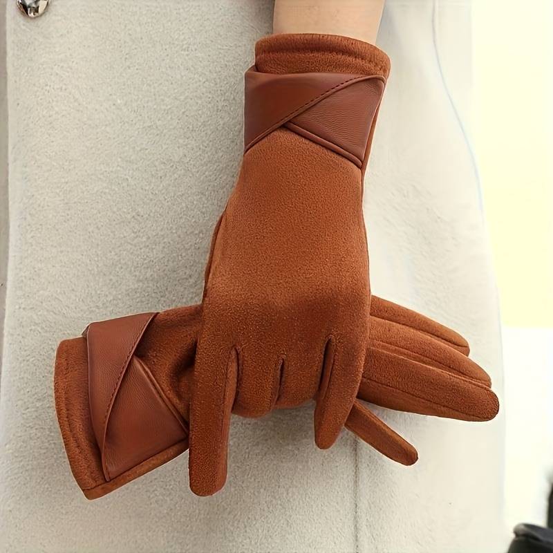 1 Pair Black Warm Gloves