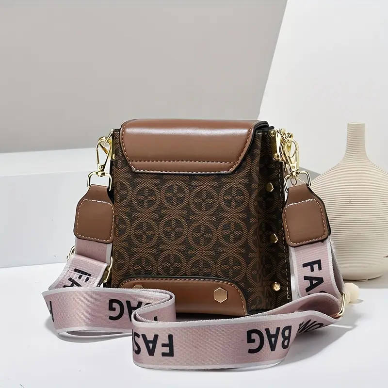 2piece Set of Fashion Mini Mobile Phone Bags with Print Shoulder Bags and Trendy Crossbody Bags