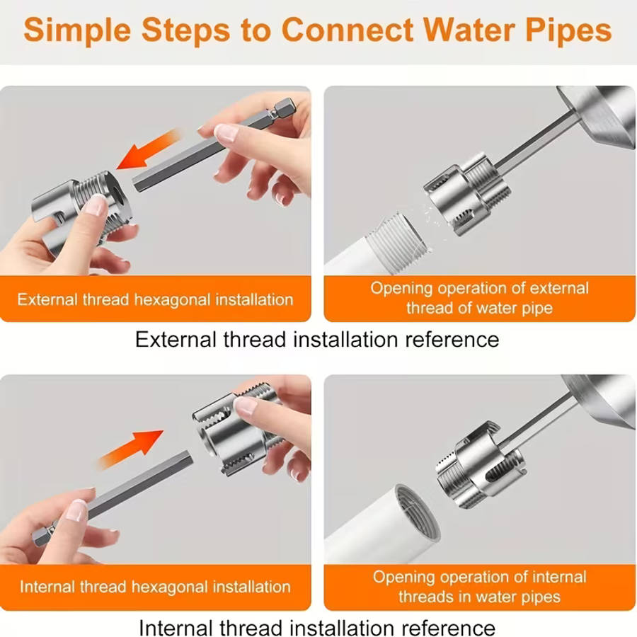 3pcs Pipe Cutter and Water Pipe Thread Repair Tool Set