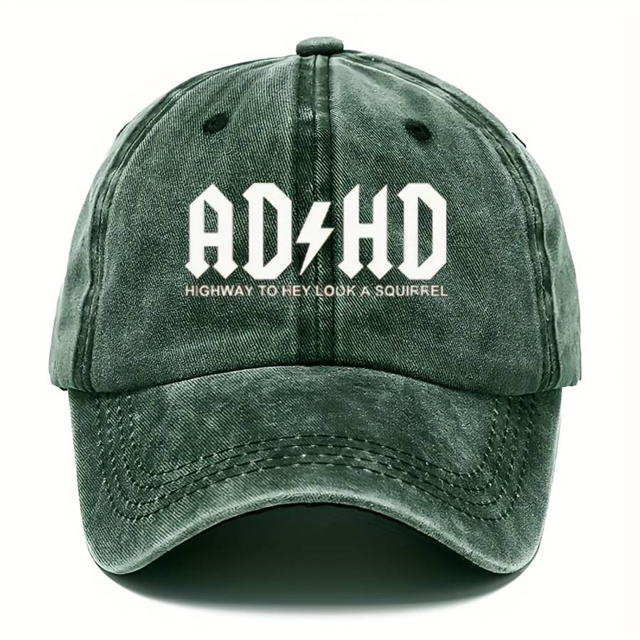 Funky Distressed Moisture-Wicking Adjustable Duckbill Hat Ad+Hd Print Cotton Baseball Cap For