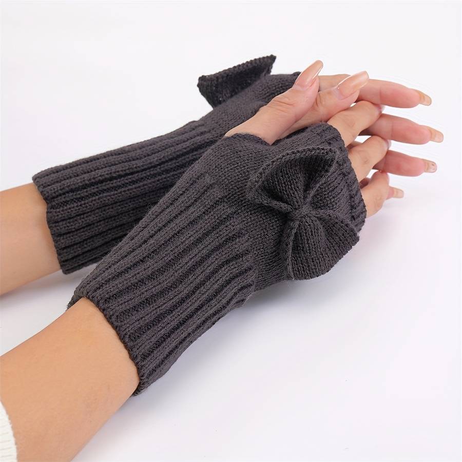 1 Pair Khaki Warm Gloves