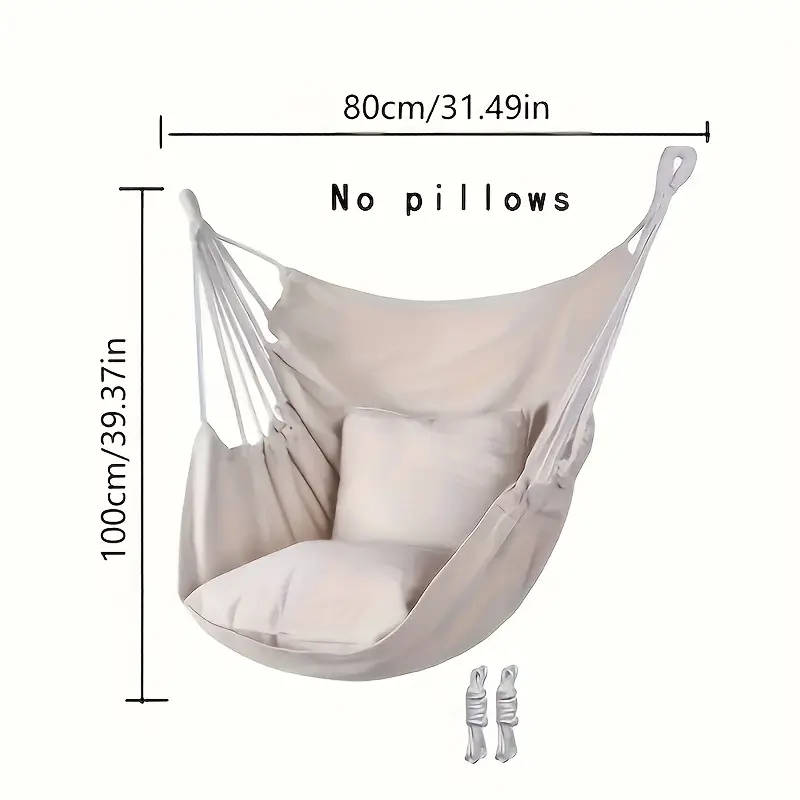 Canvas Hammock Chair - Multifunctional Indoor/Outdoor Swing - Grey