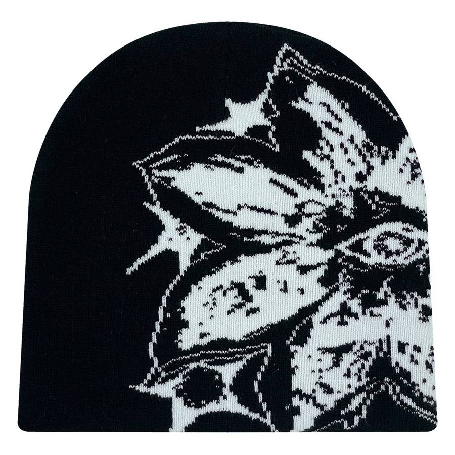 Acrylic Knit Hat Skullies Beanies With Large Jacquard Pattern Unisex Street Style Beanie Ca