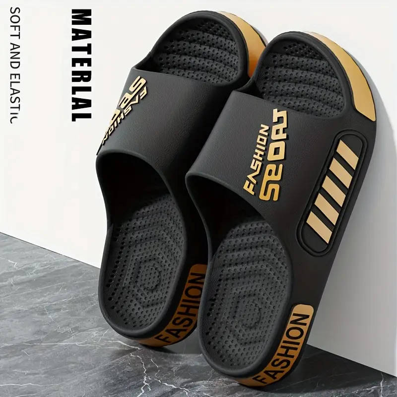 A Pair Of Unisex Stylish Sports Slippers In Black 6.5-7