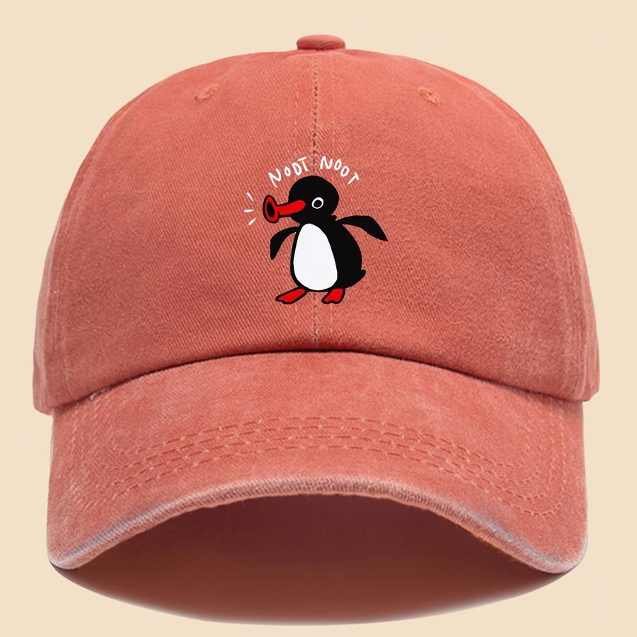 1pc NOOT Baseball Cap with a Unisex Fun Print of Pingu And Pinga a Curved-Brim Hat Suitable for Al
