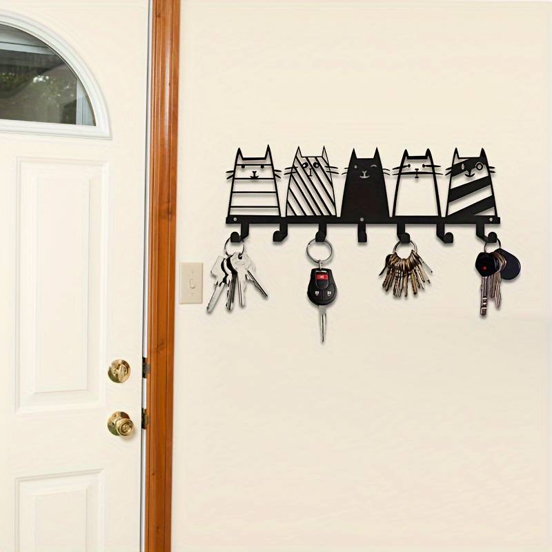 Chic Cat-Shaped Metal Key HangerEasy Install for Coats Hats Towels  Sturdy Wall Mount Organize