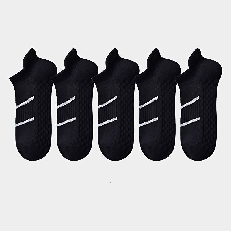 5 Pairs White And Gray And Pink And Mint Green And Orange High Elastic Socks