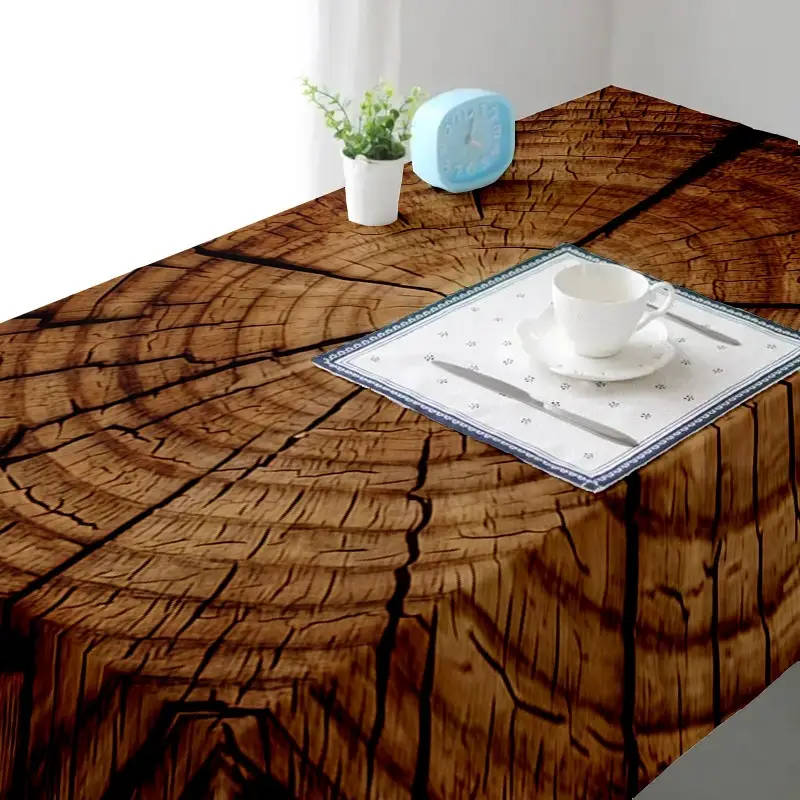 1 Rustic Wood Print Tablecloth 90*140cm