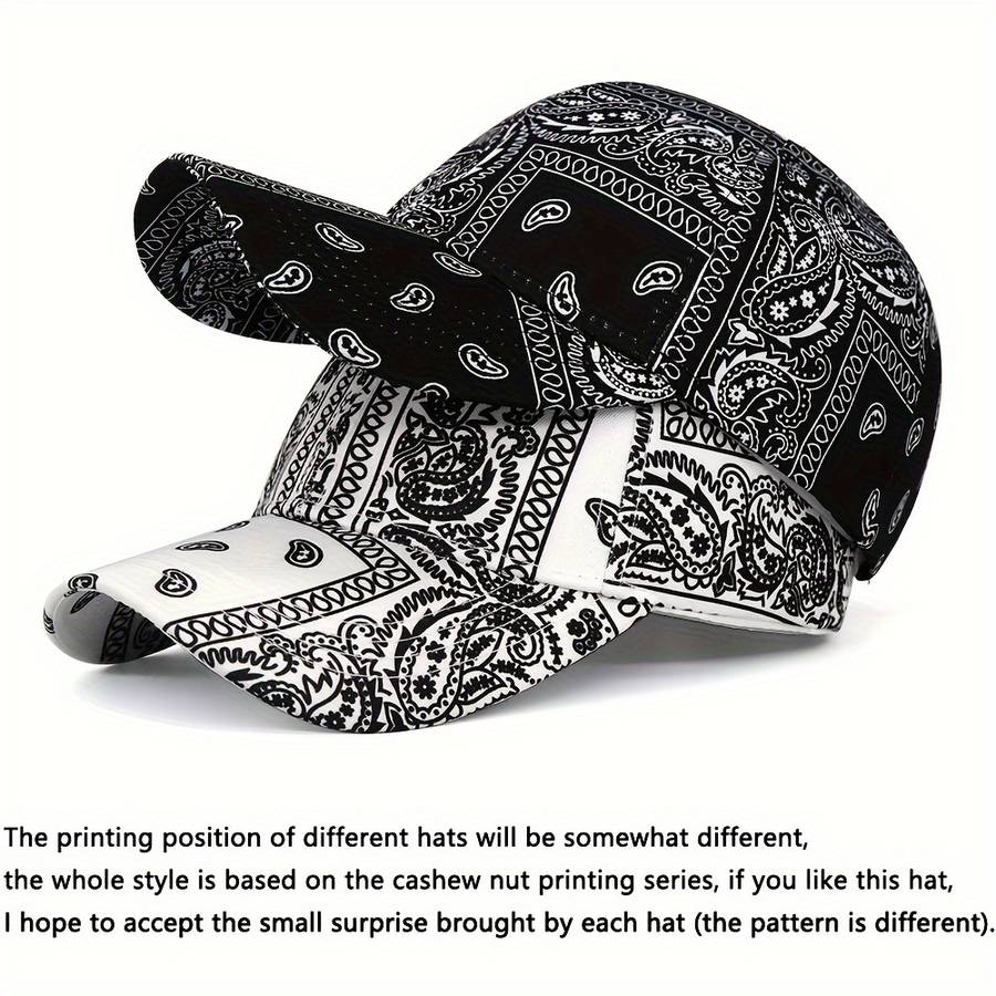 1pc Assorted Paisley Print Baseball Caps For Women Adjustable Sun Protection Sports Hats