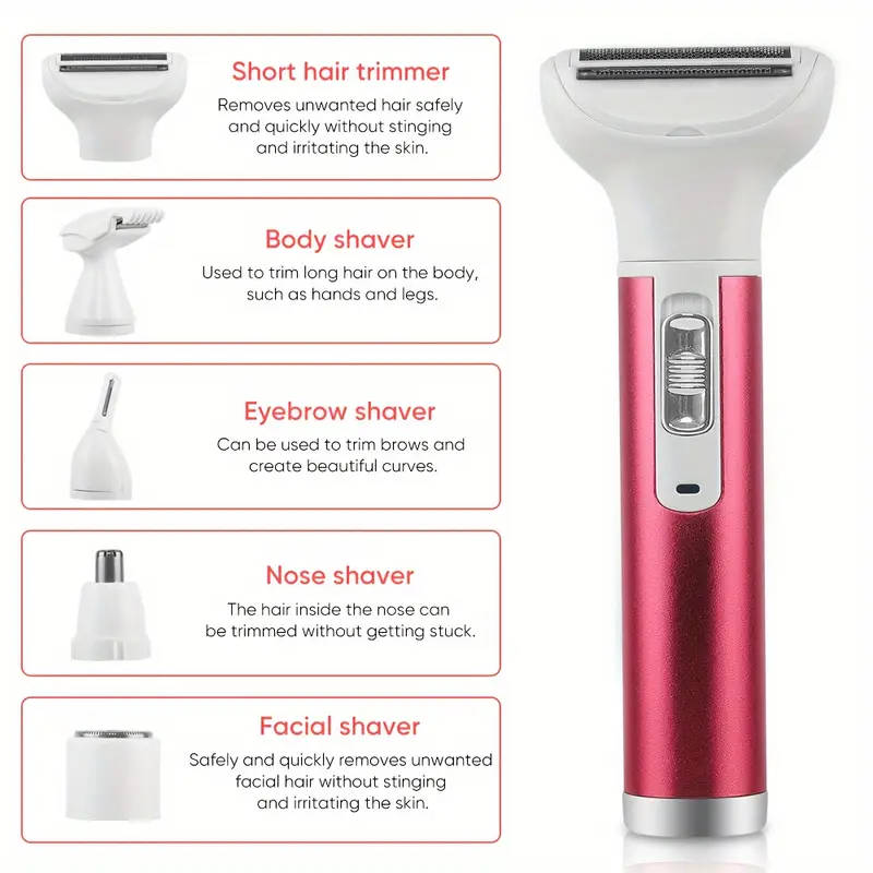 Alanes Painless 5 in 1 USB Rechargeable Electric Shaver Hair Remover