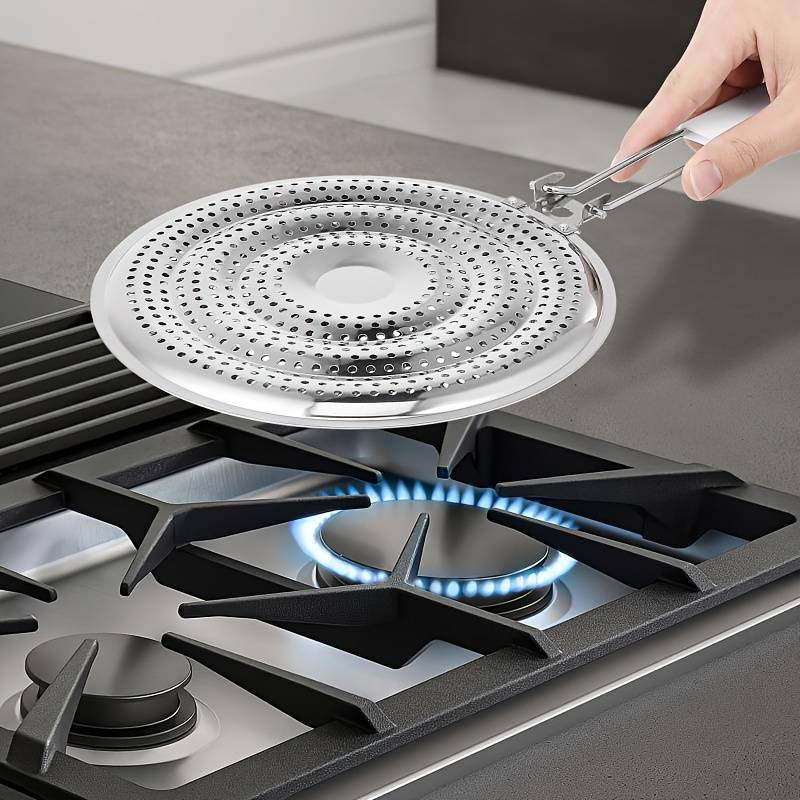 1pc Durable Stainless Steel Pot Holder Stand Double-Layer Thermal Conductive Kitchen Storage