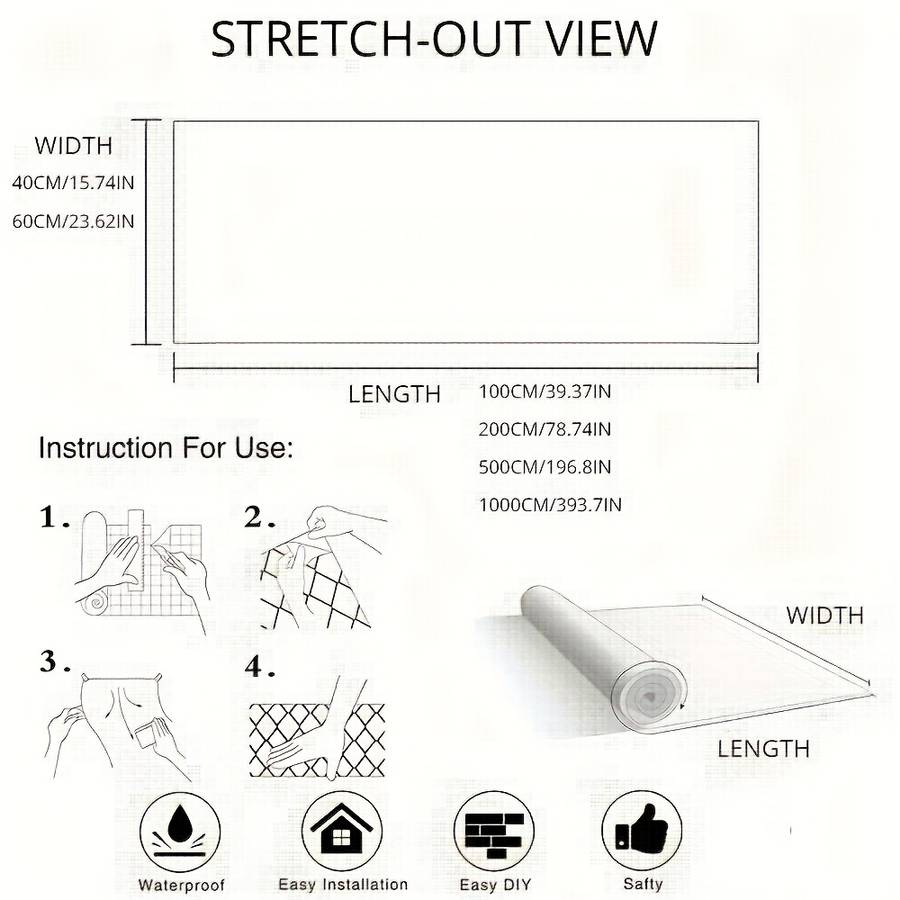 1PC Wall Stickers500cmx60cm 196.85inx23.62in