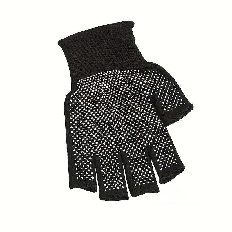 1Pair Breathable Half-Finger Sports Handwear with Anti-Slip Silicone Grip Polyamide Woven Fabric for