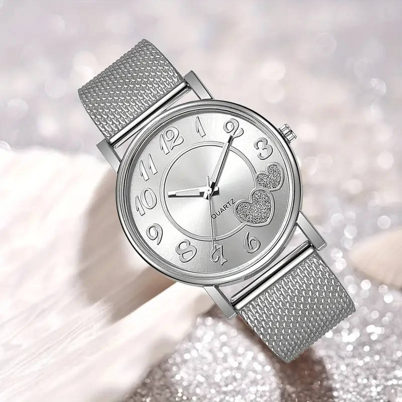 Heart-shaped Quartz Watch And Jewellery Set Of 6pcs