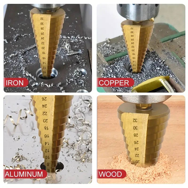 6-Piece Titanium-Coated Chrome Vanadium Drill Bit Set
