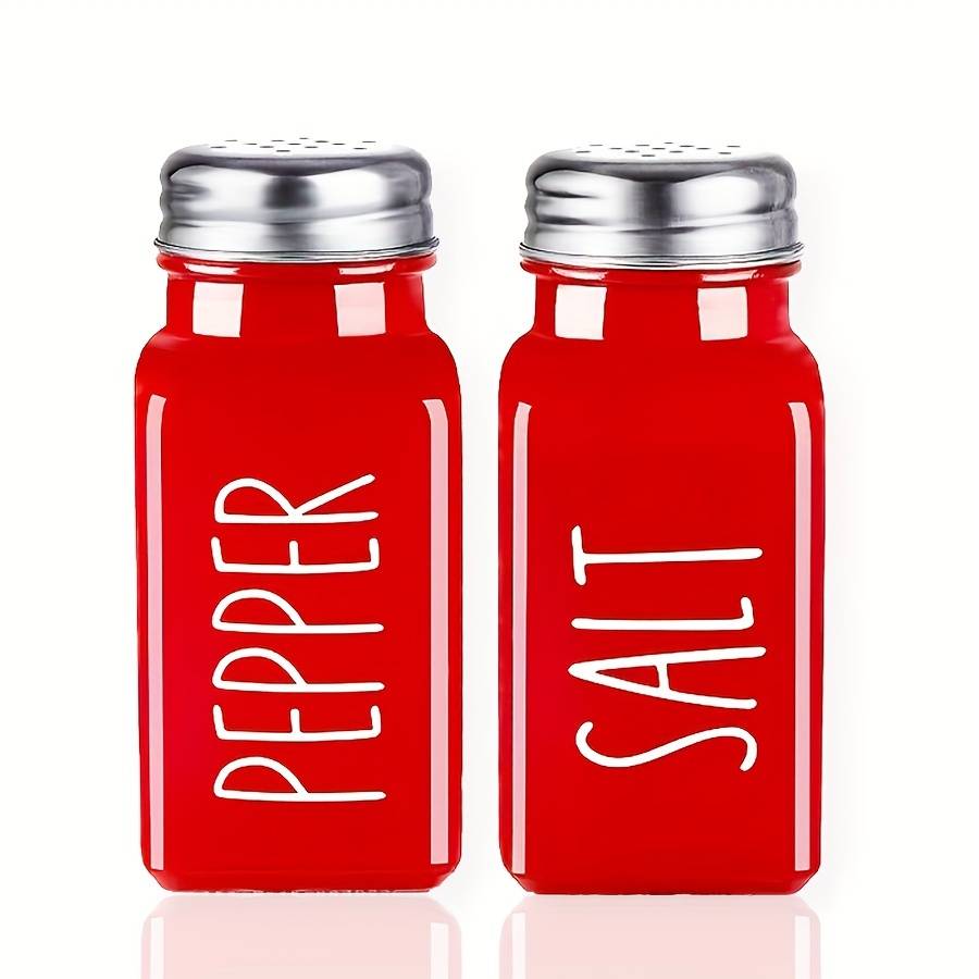 2pcs Salt And Pepper Shakers Set Glass Spice Shaker With Stainless Steel Lid Salt And Pepper