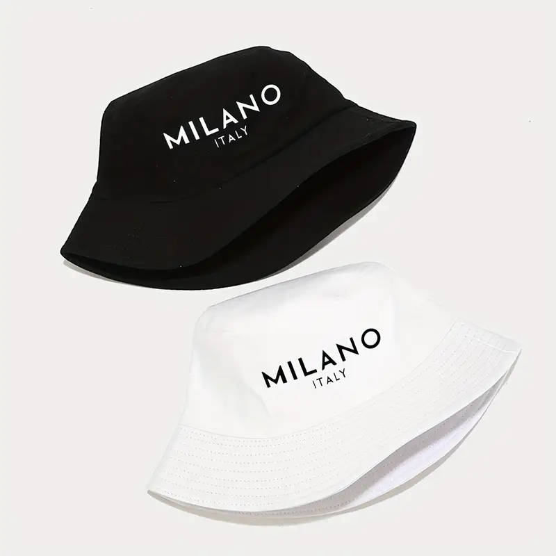 1pc MILANO ITALY Printed Bucket Hat Breathable Sun Hat Outdoor Sports Vacation Travel Foldable Fishe