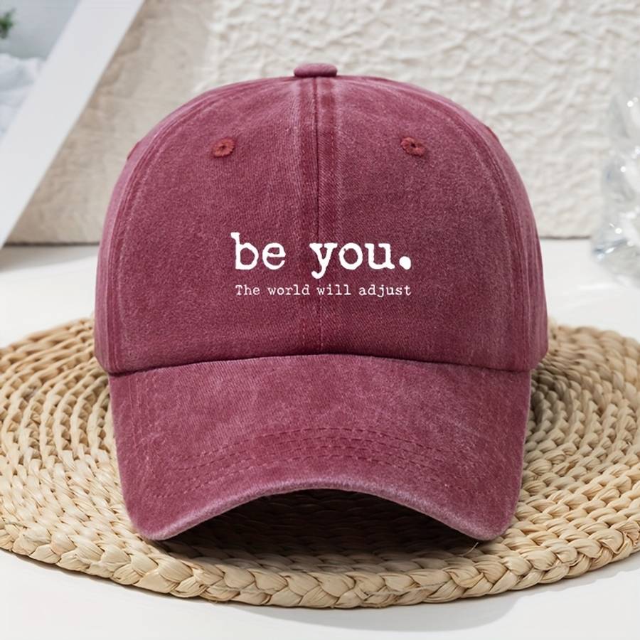 Women'S Baseball Cap Vintage Soft Top Breathable Adjustable Fitted Polyester With Be You W