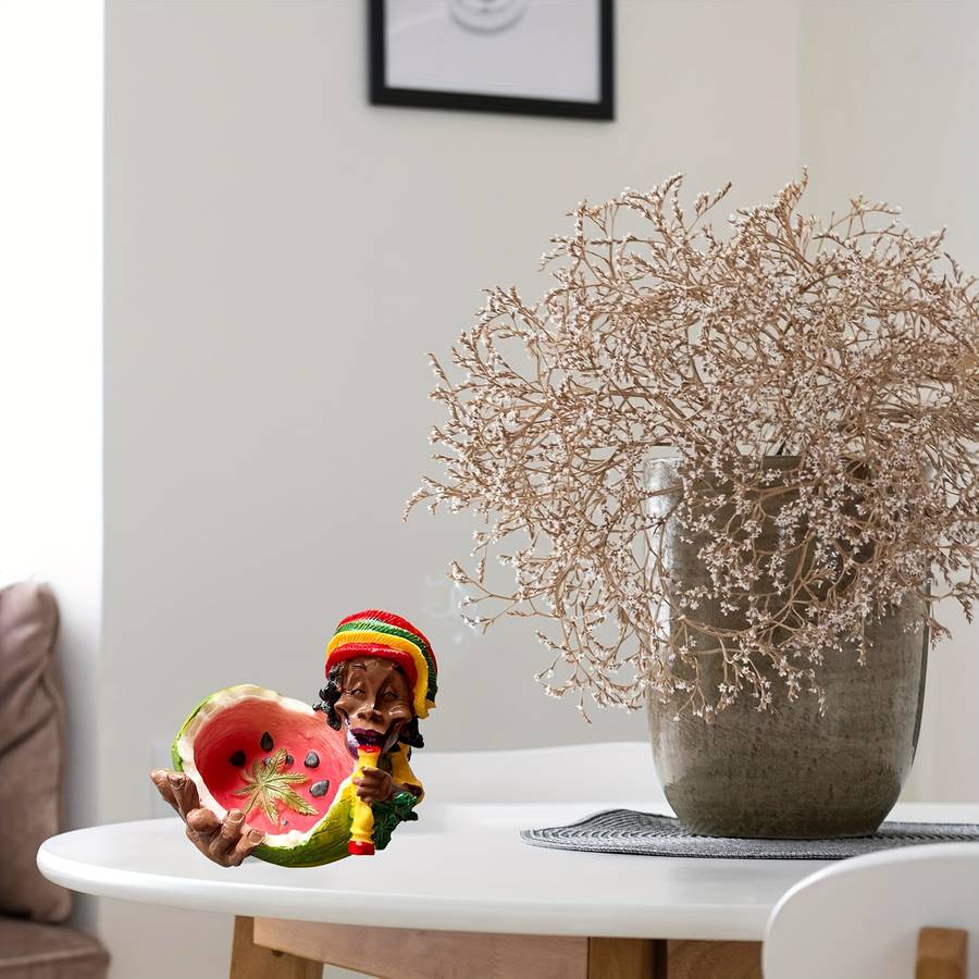 1pc Vibrant Jamaican-Themed Resin Ashtray with Floral Design Colorful Durable and Stylish f